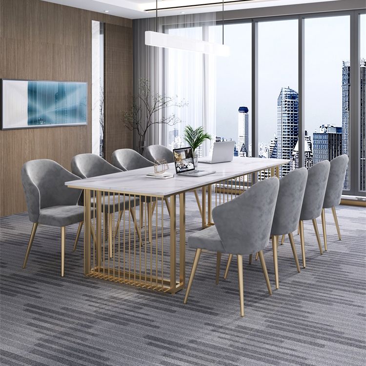 Scrivania per ufficio in stile industriale rettangolo di scrittura di marmo artificiale