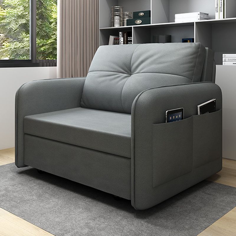 Canapé-lit en faux cuir pliable avec rangement 35,43 "gris haut