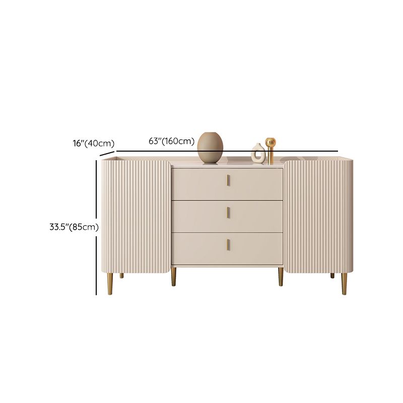 Glam Style Buffet Stand Stone Credenza with Cabinets and Drawers Clearhalo 'buffet_sideboard' 'Buffets & Sideboards' 'furn' 'furn_buffet_sideboard' 'Furniture' 'Kitchen & Dining Furniture' 1200x1200_19c300e1-4f43-4f0d-a15d-f634a0c5fa0f