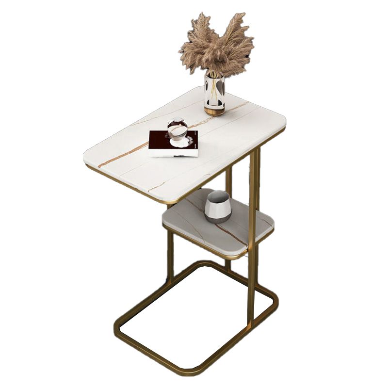 Rectangular C Side End Table Minimalist Slate Side End Table