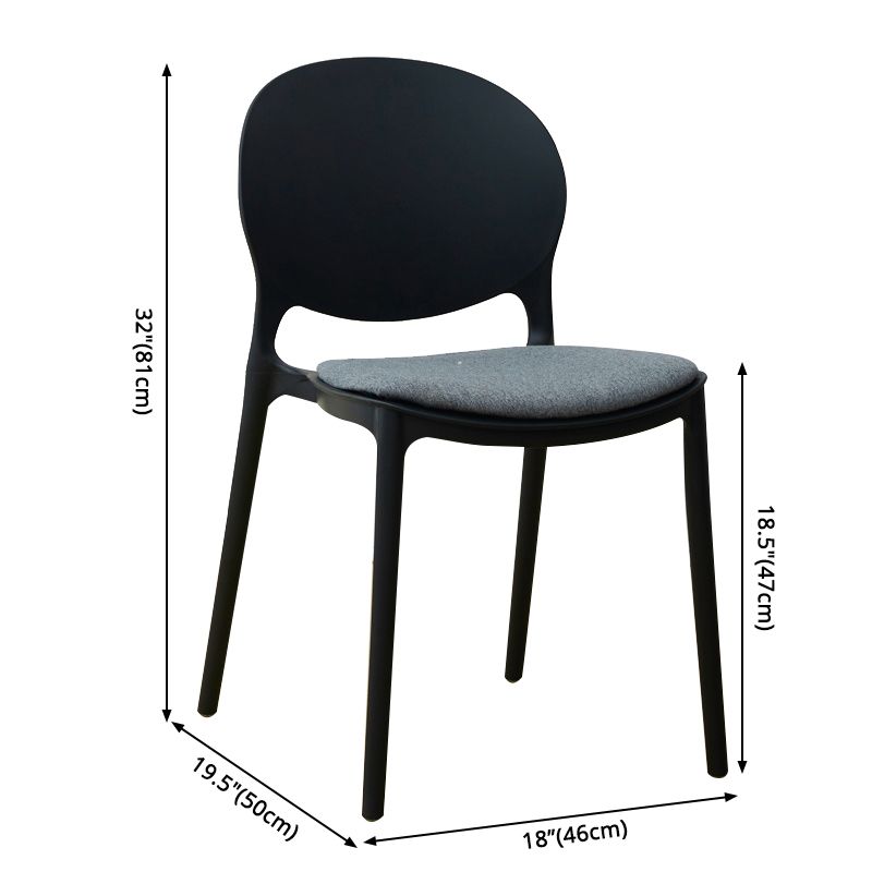 Stackable Plastic Armless Dining Chairs Indoor Scandinavian Side Chair Clearhalo ' kitchen&dining_furn' 'Dining Chairs' 'Dining Tables & Seating' 'dining_chair' 'furn' 'furn_dining_chair' 'Furniture' 'furniture_dining_chair' 'Kitchen & Dining Furniture' 'kitchen' 1200x1200_19c542e9-ad8d-4018-8b10-f8c81531ad60
