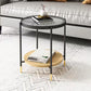 Modern Oval / Round Glass Coffee Table Iron 4 Legs Cocktail Table with Shelf