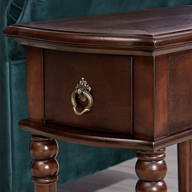 Mesa de extremo rectangular moderna 23 "de altura 4 patas de madera maciza mesa auxiliar