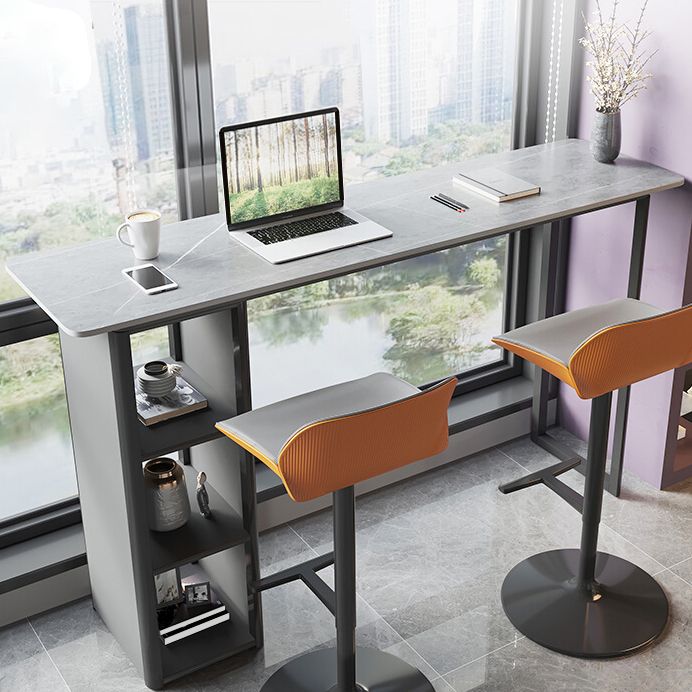 Metal and Slate Rectangular Table, Gorgeous Style Home Minimalist Balcony Bar Table Clearhalo 'Bar Furniture' 'Bar Tables' 'bar_tables' 'furn' 'furn_bar_tables' 'Furniture' 'Kitchen & Dining Furniture' 1200x1200_19c5ebd8-4fb7-4069-8daf-0c569eeecb8b