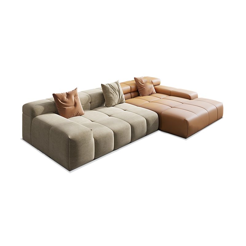 Scandinavian Sleeper Sectional with Tufted Split-Back and Recessed Arm Clearhalo 'furn' 'furn_sectionals' 'Furniture' 'Living Room Furniture' 'Sectionals' 1200x1200_19c655f5-7464-4303-9303-fbc551c5d413