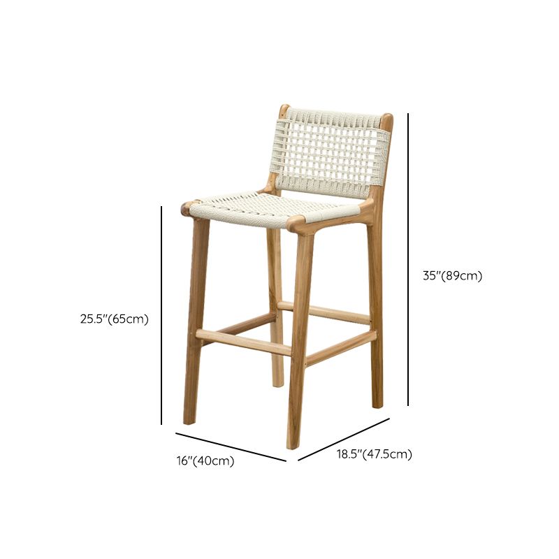Tabourets de bar à dossier bas Tabourets de salle à manger blancs avec base en bois massif