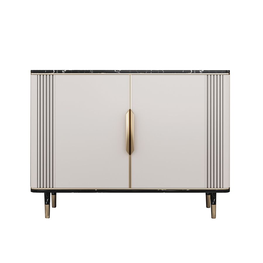 Glam Dining Server Marble Buffet Server with Doors for Living Room Clearhalo 'buffet_sideboard' 'Buffets & Sideboards' 'furn' 'furn_buffet_sideboard' 'Furniture' 'Kitchen & Dining Furniture' 1200x1200_19c7850c-7284-4be8-af76-0fa28a81d644