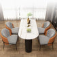 Free Form Sintered Stone Dining Table Modern Dining Table with Double Pedestal for Home Clearhalo 'Dining Tables & Seating' 'Dining Tables' 'dining_table' 'furn' 'furn_dining_table' 'Furniture' 'Kitchen & Dining Furniture' 1200x1200_19c942c3-cb35-46e3-8f0b-5b6f94a73e67