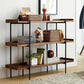 Modern Solid Wood Bookshelf Brown Etagere Open plank Verticale boekenkast