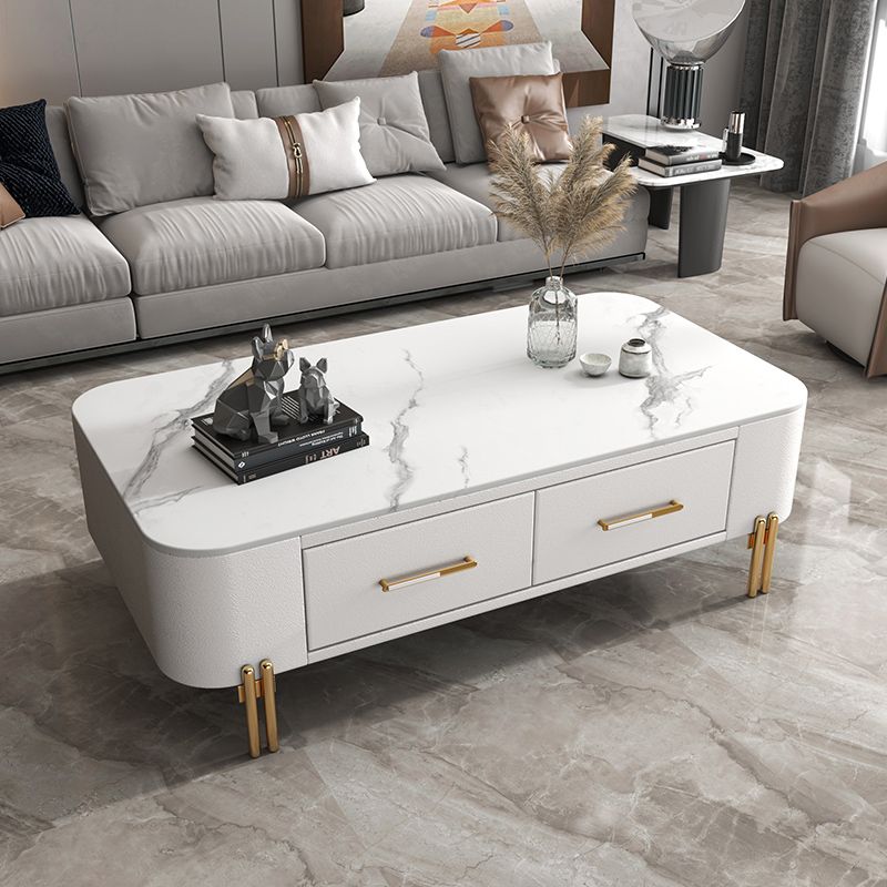 4 Legs Steel Frame Base Design Grey/white Slate Top Coffee Table Clearhalo 'Coffee & Accent Tables' 'Coffee Tables' 'coffee_tables' 'furn' 'furn_coffee_tables' 'Furniture' 'Living Room Furniture' 1200x1200_19cad8a4-3457-43b8-9df0-b0567ff0cde9