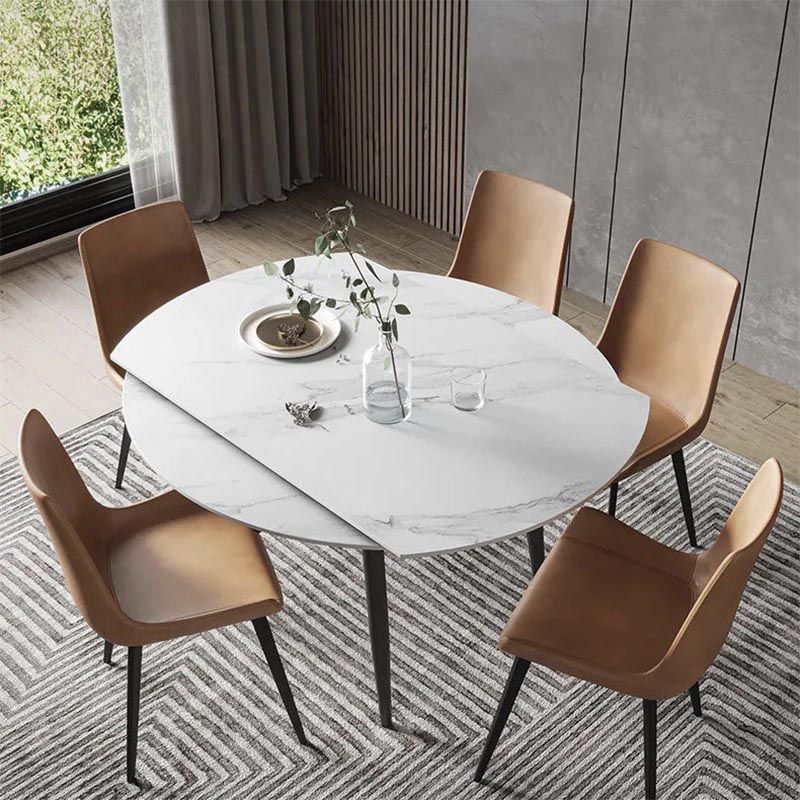 Stone Contemporary Round Dinner Table Matte Finish 4 Legs Table for Home Clearhalo ' dining_table' 'Dining Tables & Seating' 'Dining Tables' 'furn' 'furn_dining_table' 'Furniture' 'furniture_dining_table' 'Kitchen & Dining Furniture' 'kitchen&dining_furn' 'kitchen' 'kitchen_dining_table' 1200x1200_19cbc083-b298-4e58-9121-600a9f6ad3f0