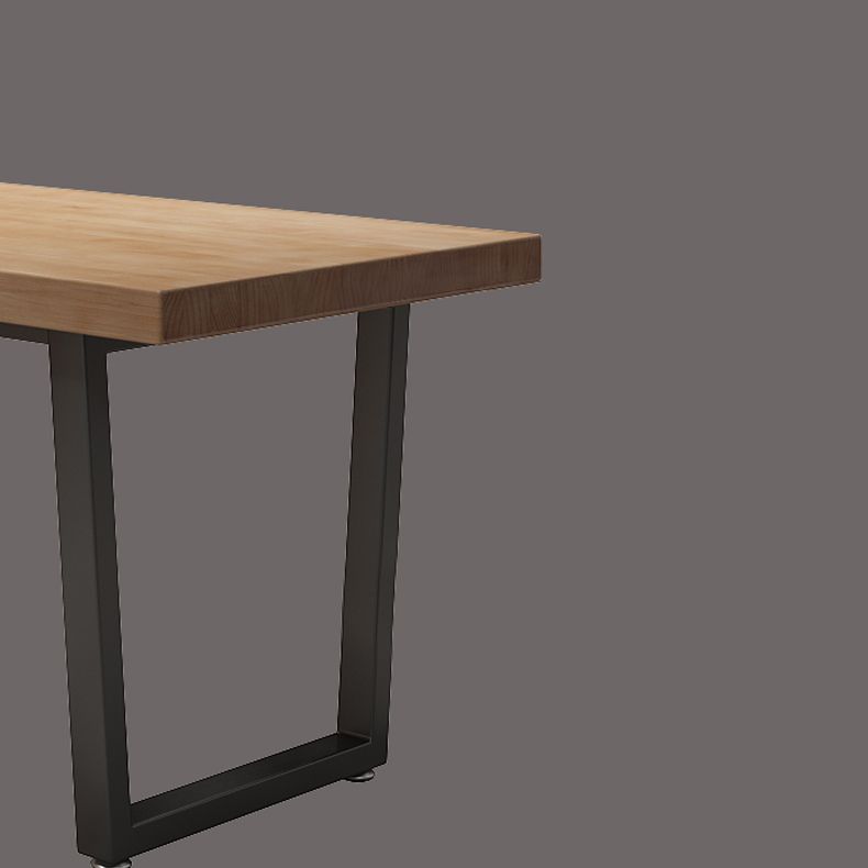 Industrial Style Solid Wood Dining Table Brown Rectangle Table with Sled Base for Dinning Room Clearhalo ' dining_table' 'Dining Tables & Seating' 'Dining Tables' 'furn' 'furn_dining_table' 'Furniture' 'furniture_dining_table' 'Kitchen & Dining Furniture' 'kitchen&dining_furn' 'kitchen' 'kitchen_dining_table' 1200x1200_19cbd0a5-c9ae-4829-a67d-015db61f83ae