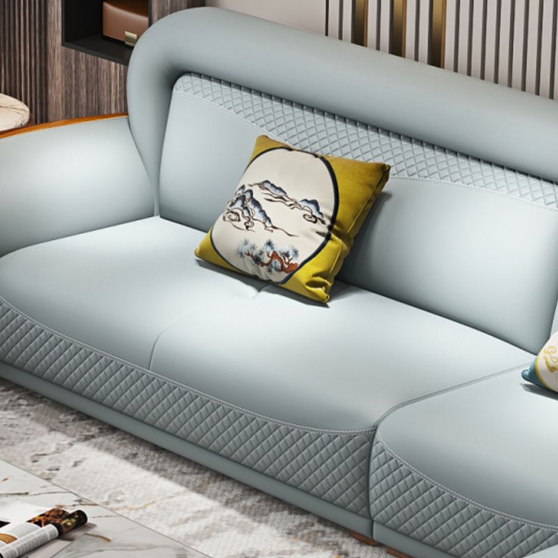 Solid Wood Contemporary Genuine Leather Flared Arm Sofa with Pillows Clearhalo 'furn' 'furn_sofas' 'Furniture' 'Living Room Furniture' 'Sofa' 'sofas' 1200x1200_19ce24d2-9995-48dc-a423-9544e5ee24b5