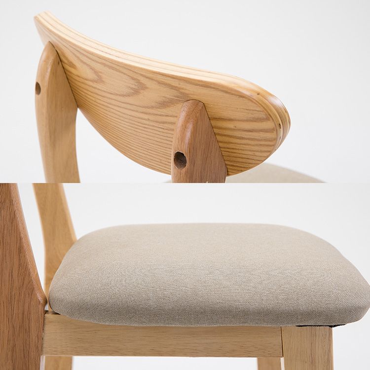 Scandinavian Oak Wood Upholstered Barstool Matte Finish Footrest Stool Clearhalo 'Bar Furniture' 'Bar Stools' 'bar_stools' 'Furniture' 'furniture_bar_stools' 'Kitchen & Dining Furniture' 1200x1200_19ce28cc-3a68-4504-8b72-dd4c83e44f25