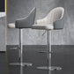Tabouret de bar de patio à hauteur réglable pivotante tabouret de bar intérieur rembourré avec base chromée
