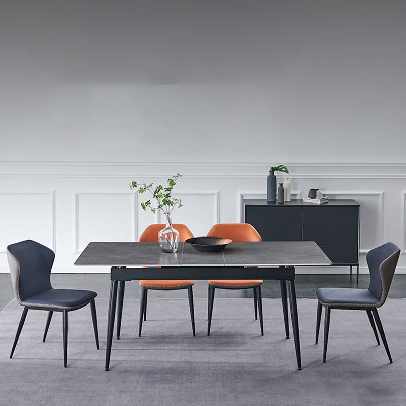 Modern Metal Dining Room Chair Wingback Armless Chair for Restaurant Clearhalo ' kitchen&dining_furn' 'Dining Chairs' 'Dining Tables & Seating' 'dining_chair' 'furn' 'furn_dining_chair' 'Furniture' 'furniture_dining_chair' 'Kitchen & Dining Furniture' 'kitchen' 1200x1200_19d0aa13-2218-47d6-b40a-13418d4d5489