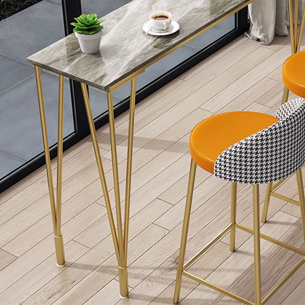 Glam Grey Stone Bar Dining Table Rectangle Indoor Bistro Table with Four Pedestal Clearhalo 'Bar Furniture' 'Bar Tables' 'bar_tables' 'furn' 'furn_bar_tables' 'Furniture' 'furniture_bar_tables' 'Kitchen & Dining Furniture' 'kitchen&dining_furn' 'kitchen' 1200x1200_19d0c763-e0c8-49f6-9d47-d81cbb982011