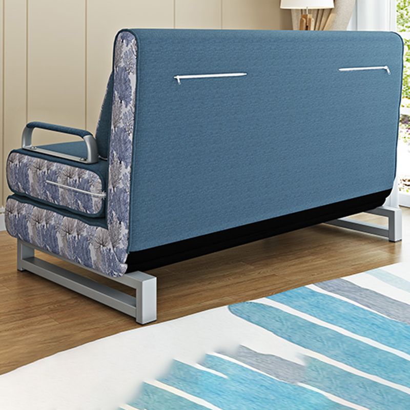 Cotton Blend Contemporary Sofa Bed Square Arm Convertible Sofa