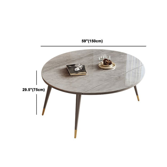 現代の焼結石テーブルラウンドテーブルセット1/4/5/7ピースダイニングセット