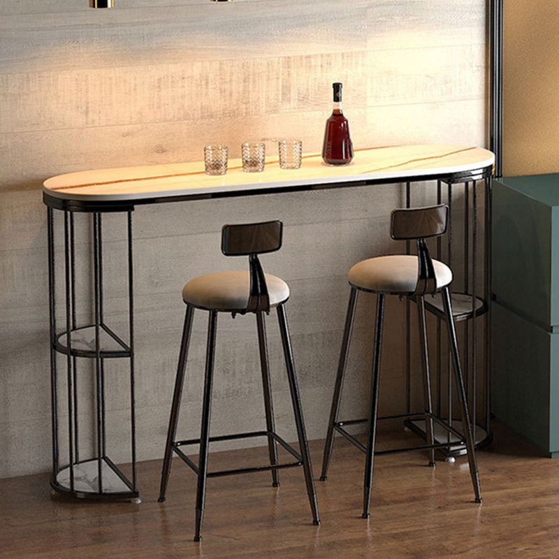 Oval Pub Table Bar Height Glam Bar Table for Indoor and Breakroom Clearhalo 'Bar Furniture' 'Bar Tables' 'bar_tables' 'furn' 'furn_bar_tables' 'Furniture' 'Kitchen & Dining Furniture' 1200x1200_19d5dd6e-7ee9-4144-8ae6-5d653c3cb251