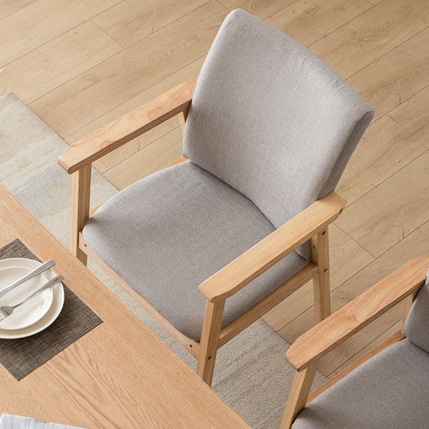 Contemporary Rubberwood Solid Back Arm Chair Matte Finish Wood Dining Chair with Natural Legs Clearhalo ' kitchen&dining_furn' 'Dining Chairs' 'Dining Tables & Seating' 'dining_chair' 'furn' 'furn_dining_chair' 'Furniture' 'furniture_dining_chair' 'Kitchen & Dining Furniture' 'kitchen' 1200x1200_19d6c044-a817-413d-9f40-ed360e14a6f7