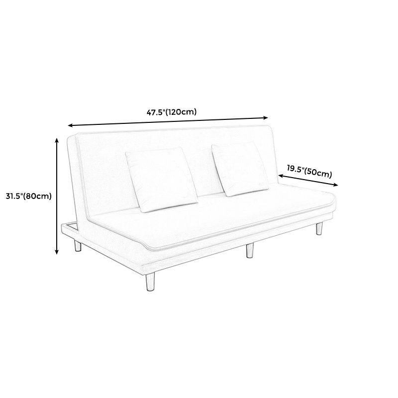Armless Settee with Cotton Blend 19.68" W Convertible Sleeper Sofa for Apartment Clearhalo 'furn' 'furn_sofas' 'Furniture' 'furniture_sofas' 'kitchen' 'kitchen_sofas' 'Living Room Furniture' 'Sofa' 'sofas' 1200x1200_19d7a3f3-d994-410f-a697-c009e8cd3a86