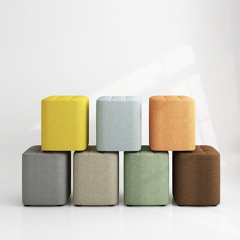 Modern Pouf Ottoman Cotton Upholstered Tufted Solid Color Square Ottoman Clearhalo 'furn' 'furn_ottomans_poufs' 'Furniture' 'Living Room Furniture' 'Ottomans & Poufs' 'ottomans_poufs' 1200x1200_19d85e49-02ec-4620-9380-700ee02da737