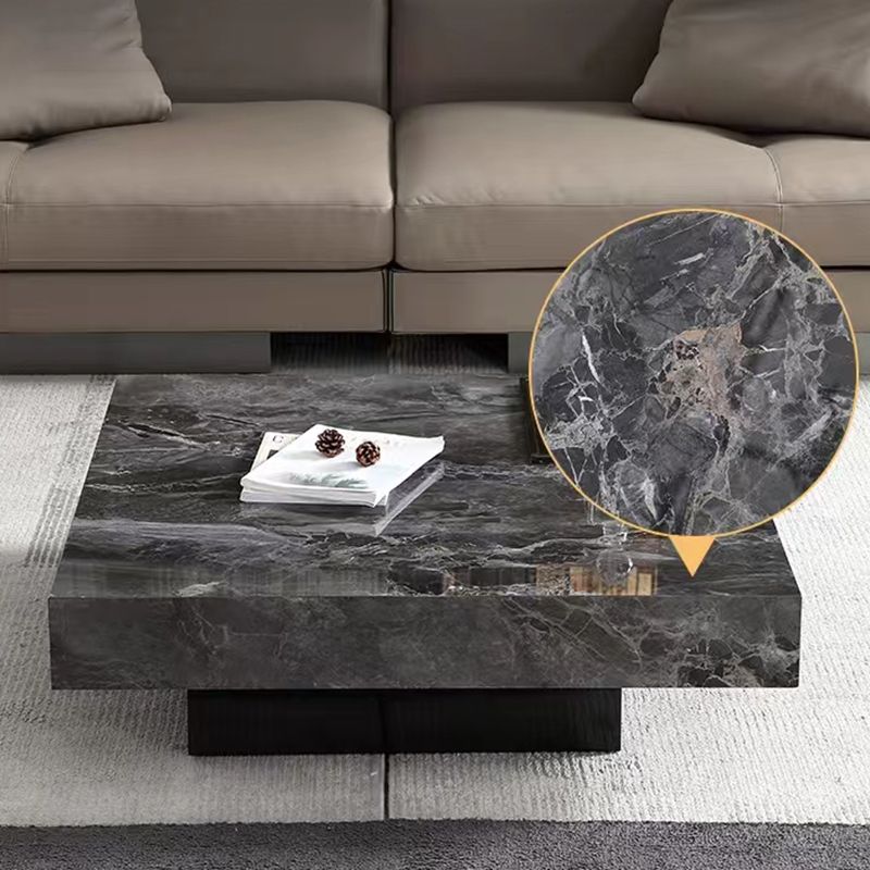 Glam Square Slate Coffee Table Stainless Steel Sled Cocktail Table Clearhalo 'Coffee & Accent Tables' 'Coffee Tables' 'coffee_tables' 'furn' 'furn_coffee_tables' 'Furniture' 'Living Room Furniture' 1200x1200_19d8aba5-3619-492f-be75-5ac36708be3f