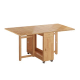 Mid-Century Modern Rectangle Dining Table Rubberwood Solid Wood Drop-Leaf Table Clearhalo ' dining_table' 'Dining Tables & Seating' 'Dining Tables' 'furn' 'furn_dining_table' 'Furniture' 'furniture_dining_table' 'Kitchen & Dining Furniture' 'kitchen&dining_furn' 'kitchen' 'kitchen_dining_table' 1200x1200_19d9aad9-d4a8-43b7-bd1c-6b02cd81a92d