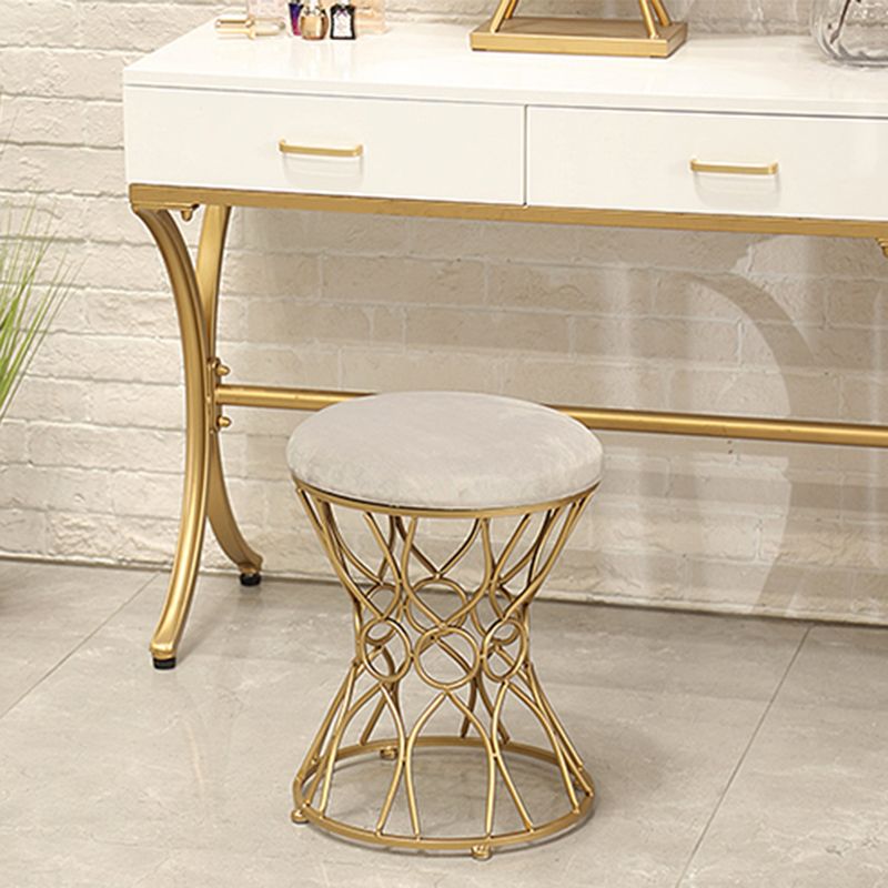 Glam Velvet Ottoman Plain Round Metal Frame Foot Stool Ottoman Clearhalo 'furn' 'furn_ottomans_poufs' 'Furniture' 'Living Room Furniture' 'Ottomans & Poufs' 'ottomans_poufs' 1200x1200_19da630d-aa35-4807-99a0-df6b933c25a7