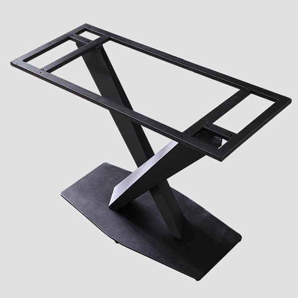 Modern Style Dining Table Rectangle Sintered Stone Pedestal Table with Black Frame Clearhalo ' dining_table' 'Dining Tables & Seating' 'Dining Tables' 'furn' 'furn_dining_table' 'Furniture' 'furniture_dining_table' 'Kitchen & Dining Furniture' 'kitchen&dining_furn' 'kitchen' 'kitchen_dining_table' 1200x1200_19db0e77-6cdd-41e7-8ac9-ea47042ff1a0