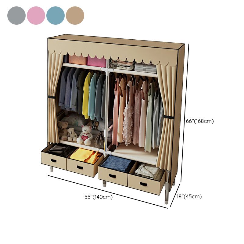 Hinged Wardrobe Closet Contemporary Wardrobe Armoire with Drawer Clearhalo 'Armoires & Wardrobes' 'armoires_wardrobes' 'Bedroom Furniture' 'furn' 'furn_armoires_wardrobes' 'Furniture' 1200x1200_19dbe2ff-345c-4523-94f0-2ba1b17a66e9