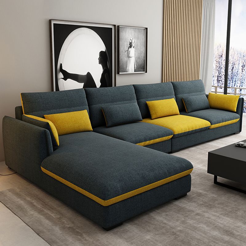 L-Shape 4-Seater Pillow Top Arm Removable Cushions Sectionals Sofas Clearhalo 'furn' 'furn_sectionals' 'Furniture' 'Living Room Furniture' 'Sectionals' 1200x1200_19dc894e-9826-4f9b-b1fd-d11afa302b75