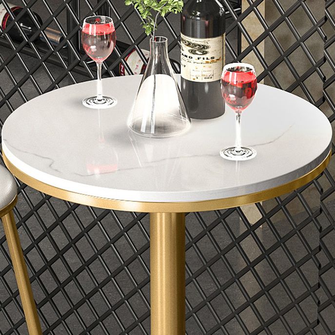 Glam Style Iron Bar Table Round Top Indoor Pedestal Bistro Table 23"W x 41"H Clearhalo 'Bar Furniture' 'Bar Tables' 'bar_tables' 'furn' 'furn_bar_tables' 'Furniture' 'Kitchen & Dining Furniture' 1200x1200_19dd0f7c-5868-4038-ae26-4a119a9e6330