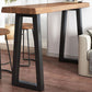 Industrial Brown Pine Bar Table Rectangle Black Double Pedestal Bistro Table (only table) Clearhalo 'Bar Furniture' 'Bar Tables' 'bar_tables' 'furn' 'furn_bar_tables' 'Furniture' 'furniture_bar_tables' 'Kitchen & Dining Furniture' 'kitchen&dining_furn' 'kitchen' 1200x1200_19dd1324-54bc-4afe-9a75-27e625e85669