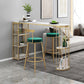 Luxurious Bar Table 42-inch Height White Stone Top and Iron Base Bistro Table Clearhalo 'Bar Furniture' 'Bar Tables' 'bar_tables' 'furn' 'furn_bar_tables' 'Furniture' 'furniture_bar_tables' 'Kitchen & Dining Furniture' 1200x1200_19dd4459-2bde-4394-9f4d-85f2c2c18b62