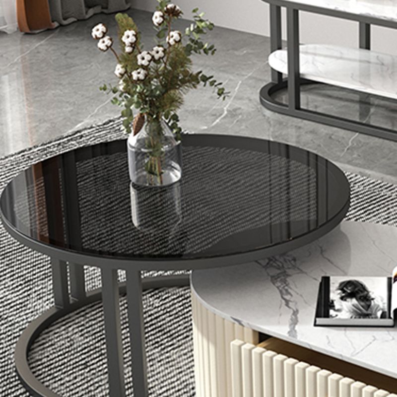 Oval Tropical Coffee Table Slate Storage 2 Nesting Coffee Table Set Clearhalo 'Coffee & Accent Tables' 'Coffee Tables' 'coffee_tables' 'furn' 'furn_coffee_tables' 'Furniture' 'Living Room Furniture' 1200x1200_19ddfc66-9d02-4187-b5b8-984cce9af20c