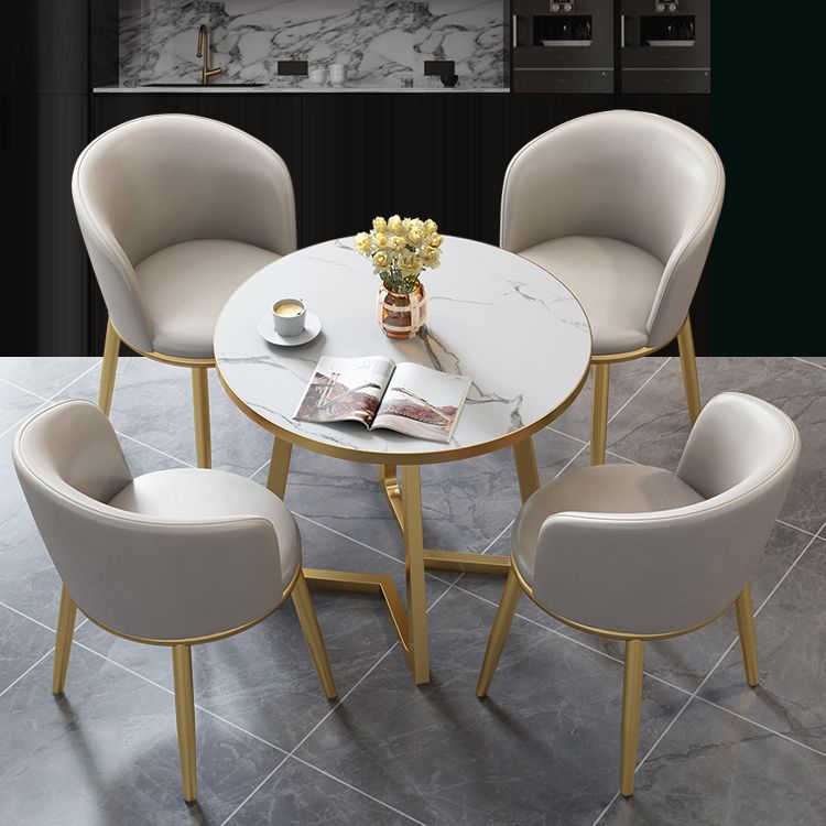 5 Piece Round Shape Wood Top Dining Room Chair and Table Set Clearhalo 'Dining Room Sets' 'Dining Tables & Seating' 'dining_room_set' 'furn' 'furn_dining_room_set' 'Furniture' 'Kitchen & Dining Furniture' 1200x1200_19e31b6d-c20e-4be8-bf1f-efd9a08acf83