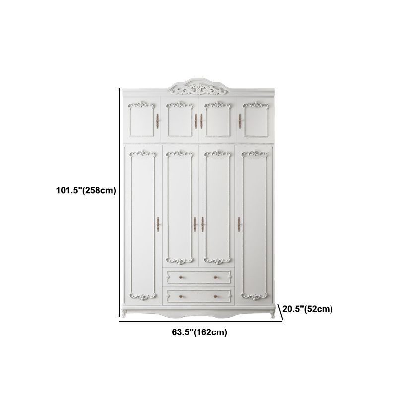 Bedroom Hinged Door Storage Cabinet Manufactured Wood French Country Cabinet with Drawers Clearhalo 'Armoires & Wardrobes' 'armoires_wardrobes' 'Bedroom Furniture' 'furn' 'furn_armoires_wardrobes' 'Furniture' 1200x1200_19e45de6-27f4-4e09-af5d-eabf4917db5b