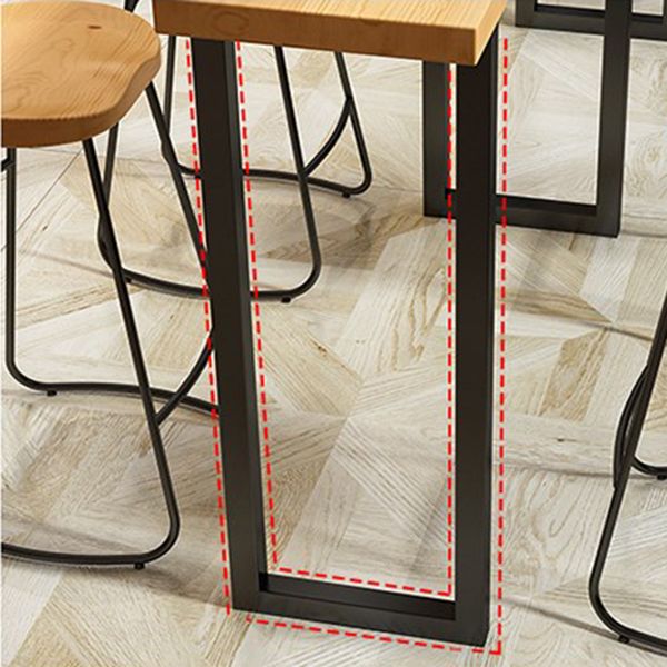 Solid Wood Bar Stool and Table Set 1/4/7 Pcs Black Iron Base Bar Table and Stools Clearhalo 'Bar Furniture' 'furn' 'furn_home_bar_bar_sets' 'Furniture' 'Home Bars & Bar Sets' 'home_bar_bar_sets' 'Kitchen & Dining Furniture' 1200x1200_19e6a900-3f13-4be8-b1a1-907304cbecd6