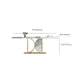 Glam Rectangle Table Sintered Stone Table with Metal Legs for Home