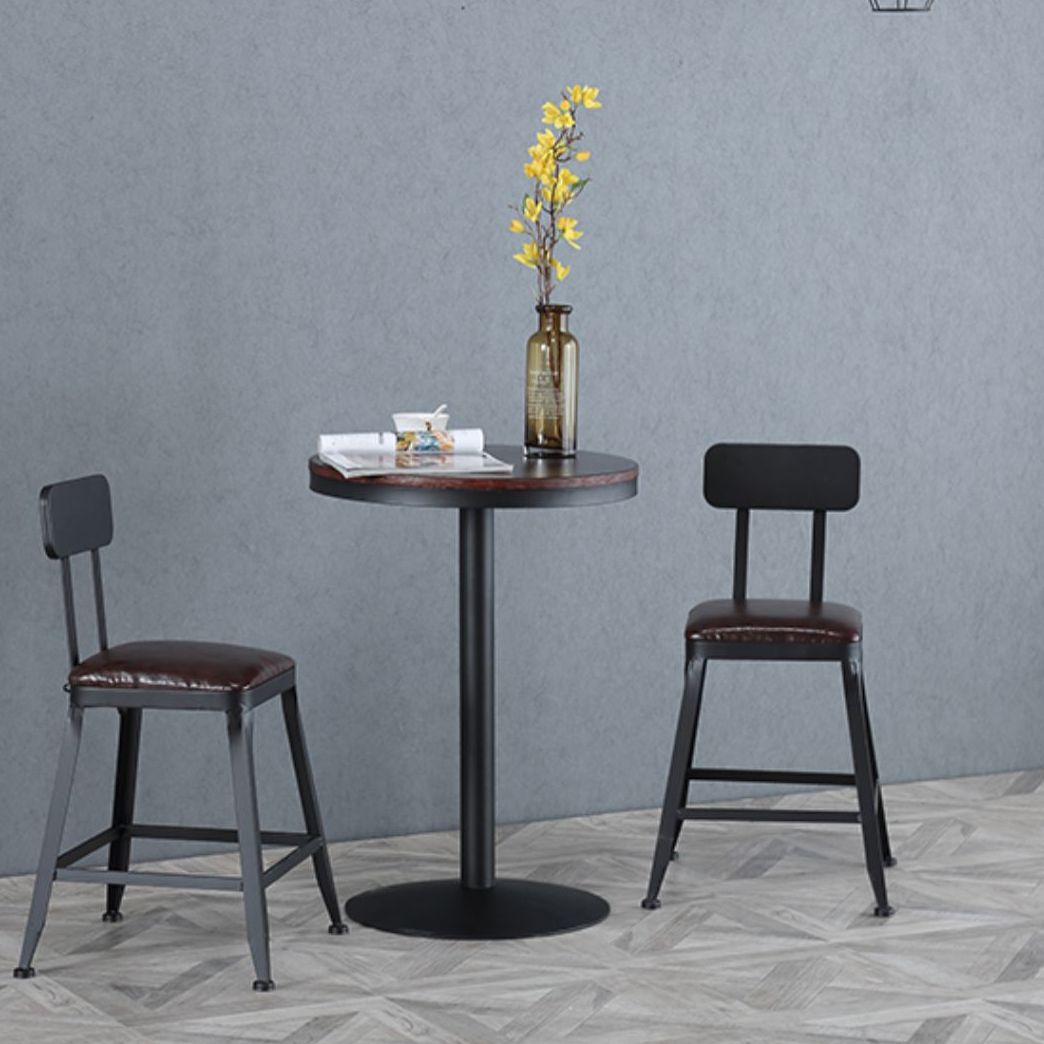 Industrial Armless Counter Stool Iron Cafe Bar Stool with Leather Cushion Clearhalo 'Bar Furniture' 'Bar Stools' 'bar_stools' 'furn' 'furn_bar_stools' 'Furniture' 'furniture_bar_stools' 'Kitchen & Dining Furniture' 1200x1200_19e7c761-5357-41a5-81fd-583de4701832
