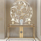 Table de acento glamoroso de 11 "de ancho Stone Gold Rectangle Console Acent Table