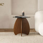 Living Room End Table Contemporary Round Abstract Glass Side Table