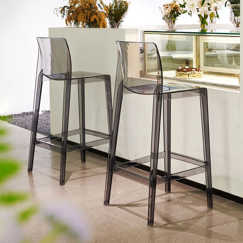 Scandinavian Armless Bar Stool Acrylic Low Back Counter Stool Clearhalo 'Bar Furniture' 'Bar Stools' 'bar_stools' 'furn' 'furn_bar_stools' 'Furniture' 'Kitchen & Dining Furniture' 1200x1200_19e9950f-4c32-4b5c-92db-82ab1fc1f925