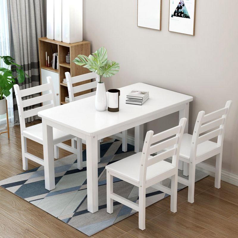 Rectangular Solid Wood Dining Table Modern White-natural Furniture with 4 Legs for Indoor Clearhalo 'Dining Tables & Seating' 'Dining Tables' 'dining_table' 'furn' 'furn_dining_table' 'Furniture' 'Kitchen & Dining Furniture' 1200x1200_19eb912f-8ca7-4024-bd46-74fd429d1dd1
