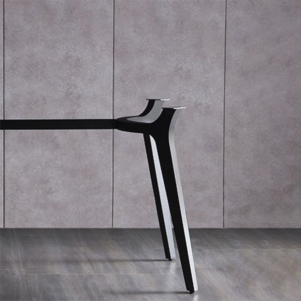 Gray Stone Top Table Rectangle Modern Dining Table with 4 Legs Clearhalo 'Dining Tables & Seating' 'Dining Tables' 'dining_table' 'furn' 'furn_dining_table' 'Furniture' 'Kitchen & Dining Furniture' 1200x1200_19ecf5fd-6d2f-4c29-80c6-78a468e6cdce