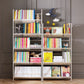 Contemporary Metal Bookcase Standard Closed Back Bookshelf with Shelves