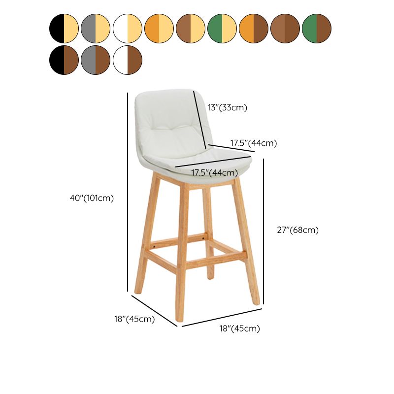 Contemporary Solid Wood Legs Faux Leather Indoor Counter Stools with Cushion Clearhalo 'Bar Furniture' 'Bar Stools' 'bar_stools' 'furn' 'furn_bar_stools' 'Furniture' 'Kitchen & Dining Furniture' 1200x1200_19edd7ac-5ddd-4f30-9abc-45e10c71e299