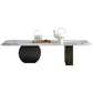 Mesa de centro rectangular de mármol blanco Mesa de cóctel redonda moderna